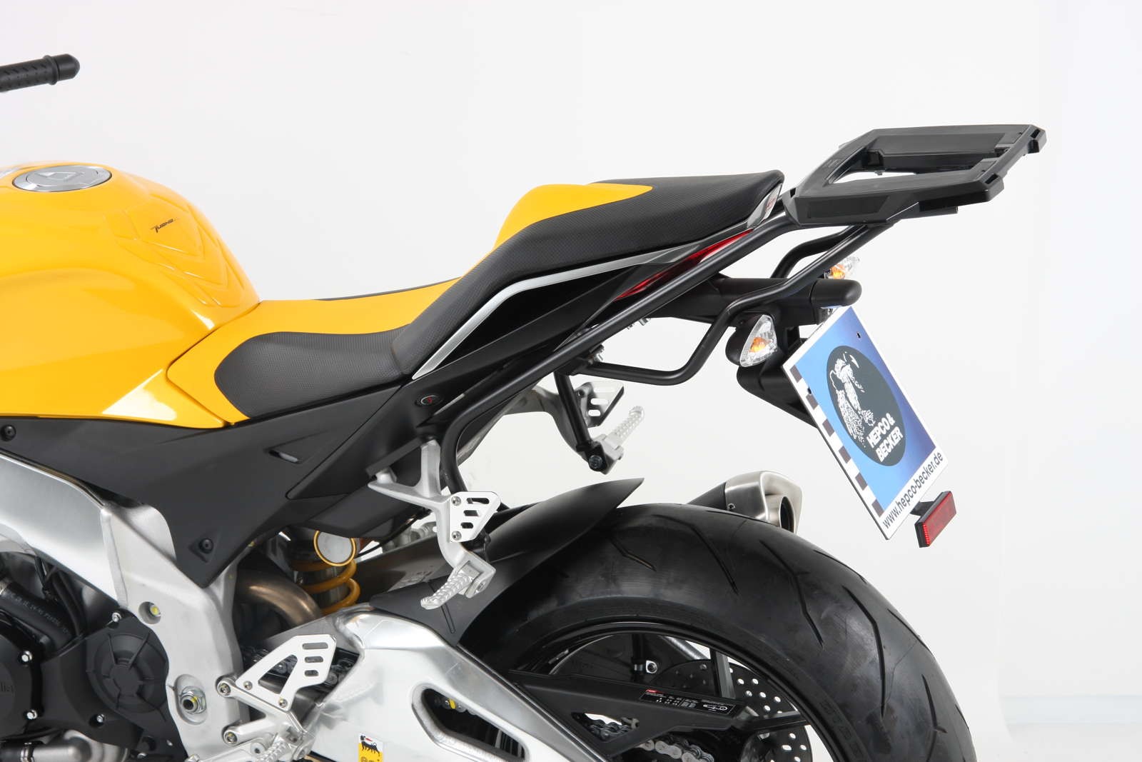 Alurack topkofferdrager zwart voor Aprilia Tuono 1000 R/ Factory (My.09-11) Origineel Hepco & Becker