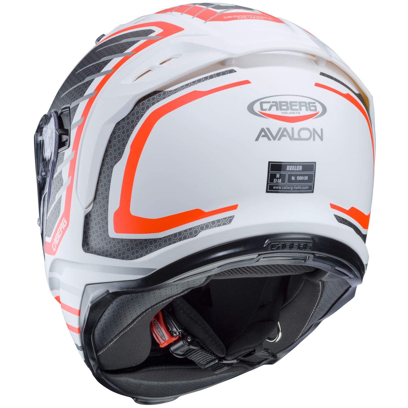 Caberg helm Avalon Forge, mat-wit/fluo-oranje-zilver