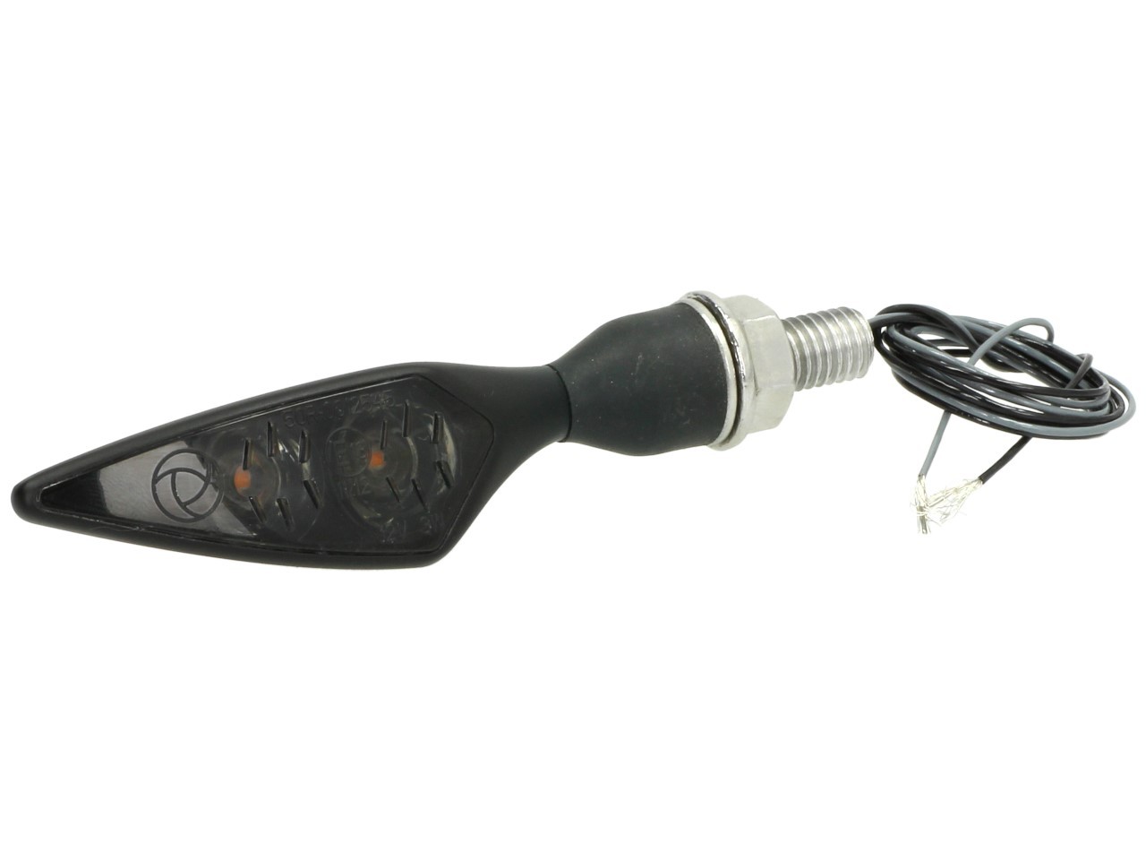 Kellermann-indicator, Rhombus Dark, staal, LED, VR/HL, 12 V, zwart gesatineerd, M8x20, E-keurmerk