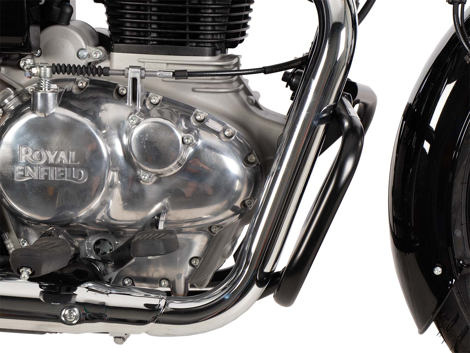 Motorbeschermer zwart voor Royal Enfield Bullet 350 (24-) Hepco & Becker
