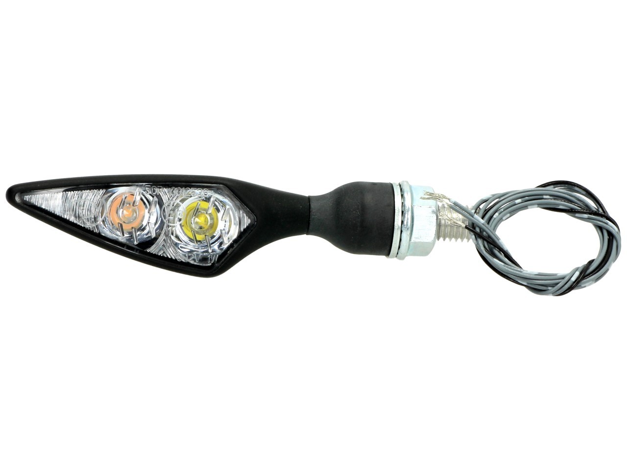 Kellermann-knipperlicht, Rhombus PL, staal, LED, rechtsvoor, 12 V, zwart gesatineerd, E-keurmerk