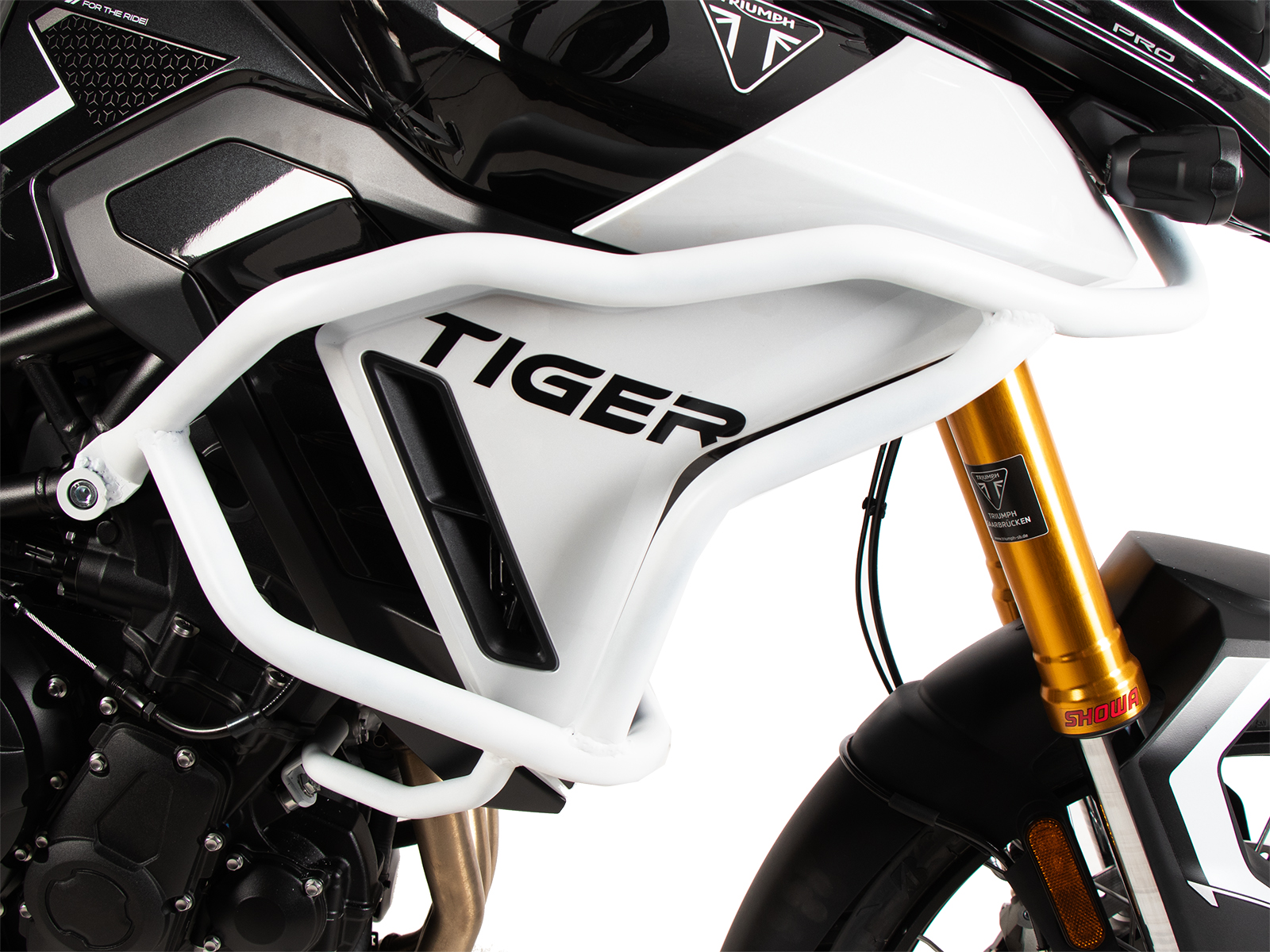 Tankbeschermbeugel "Solid" wit voor Triumph Tiger 900 Rally Pro (24-) Hepco & Becker
