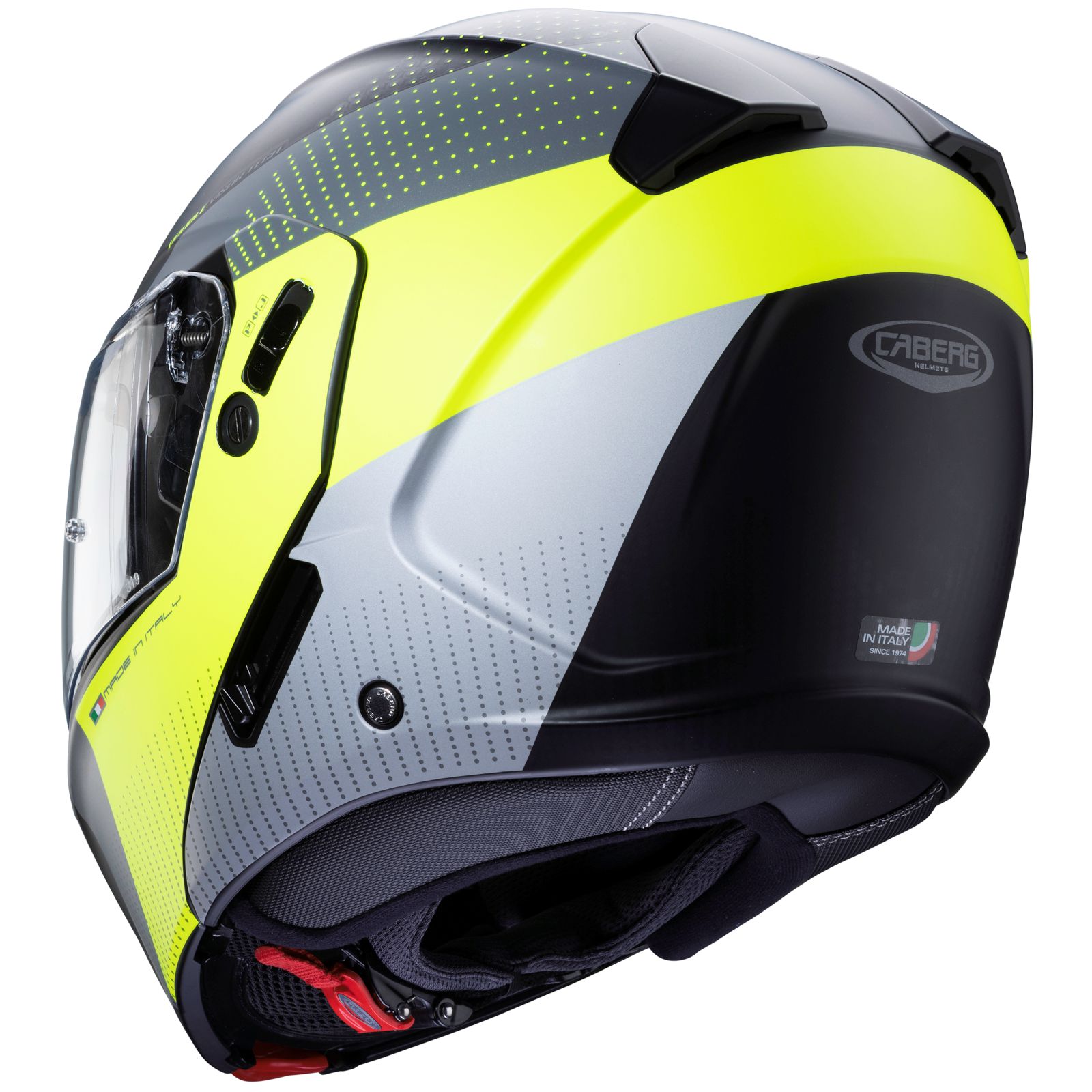 Caberg Horus Scout helm, mat zwart/fluo geel-grijs