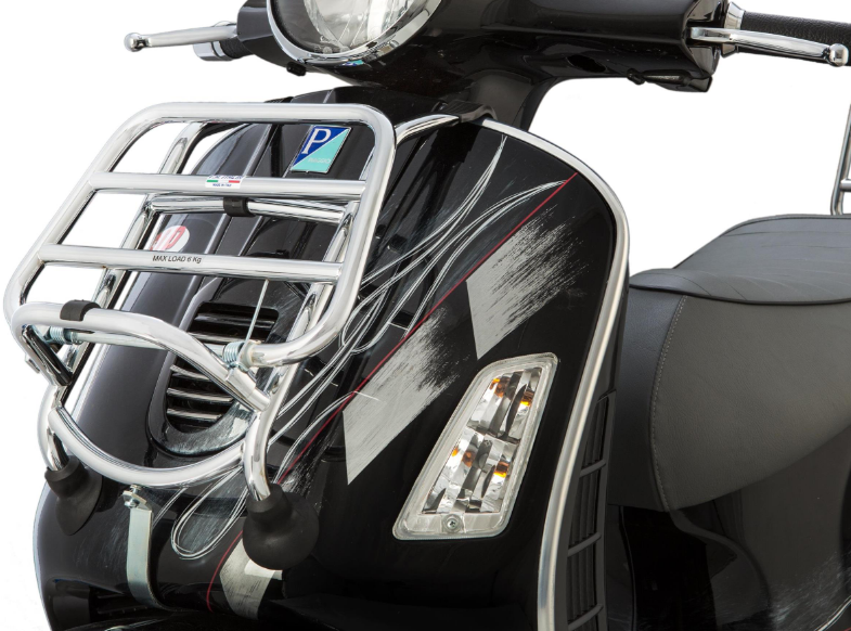 Bagagerek vooraan voor Vespa GTS/GTS Super/GTV/GT 60/GT/GT L 125-300cc, opvouwbaar, chroom