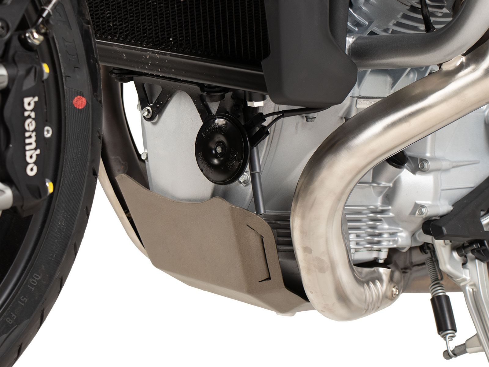 Boegspoiler geanodiseerd titanium voor Moto Guzzi V100 Mandello Hepco & Becker