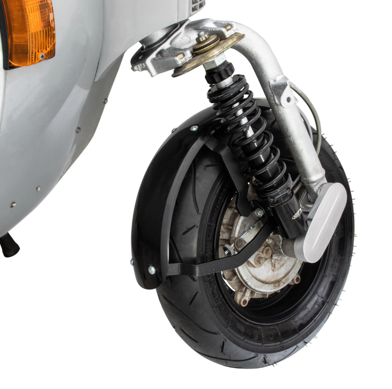 Spatbord 2.0 Garelli Race EVO II voor Vespa PX 80-200ccm, GFK zwart, beugel zwart