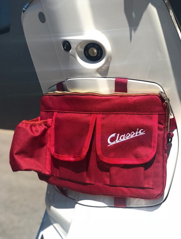 Classic"-tas voor bagageruimte/handschoenkastje Vespa - rood, nylon