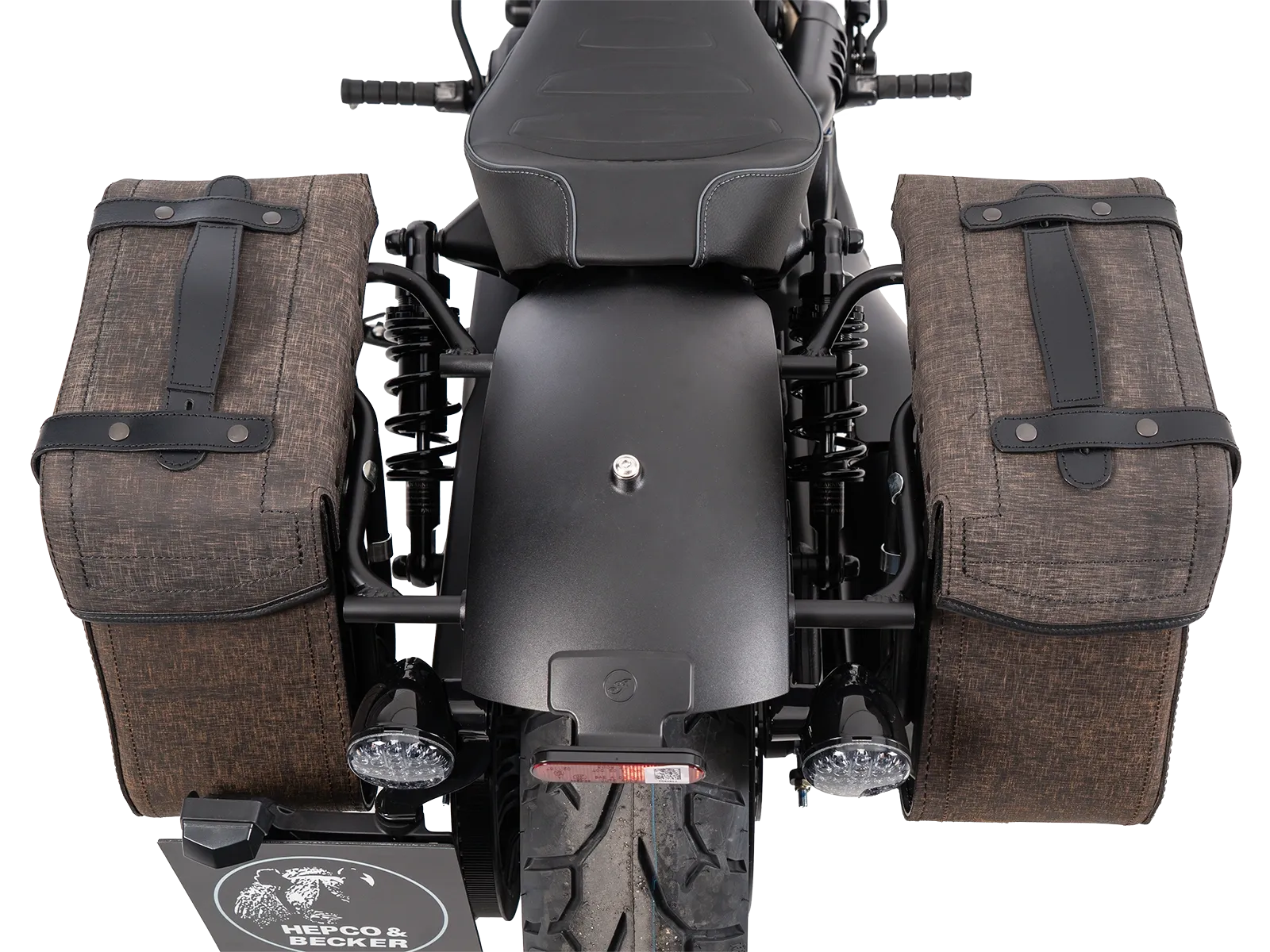 Kniptassenset bruin incl. houder voor Indian Scout Sixty Bobber (25-) Hepco & Becker