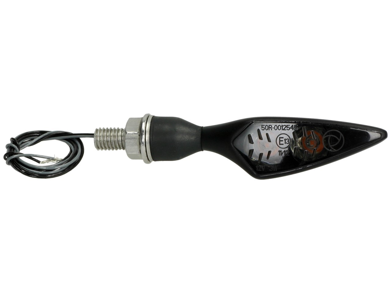 Kellermann-indicator, Rhombus Dark, staal, LED, VL/HR, 12 V, zwart gesatineerd, M8x20, E-keur