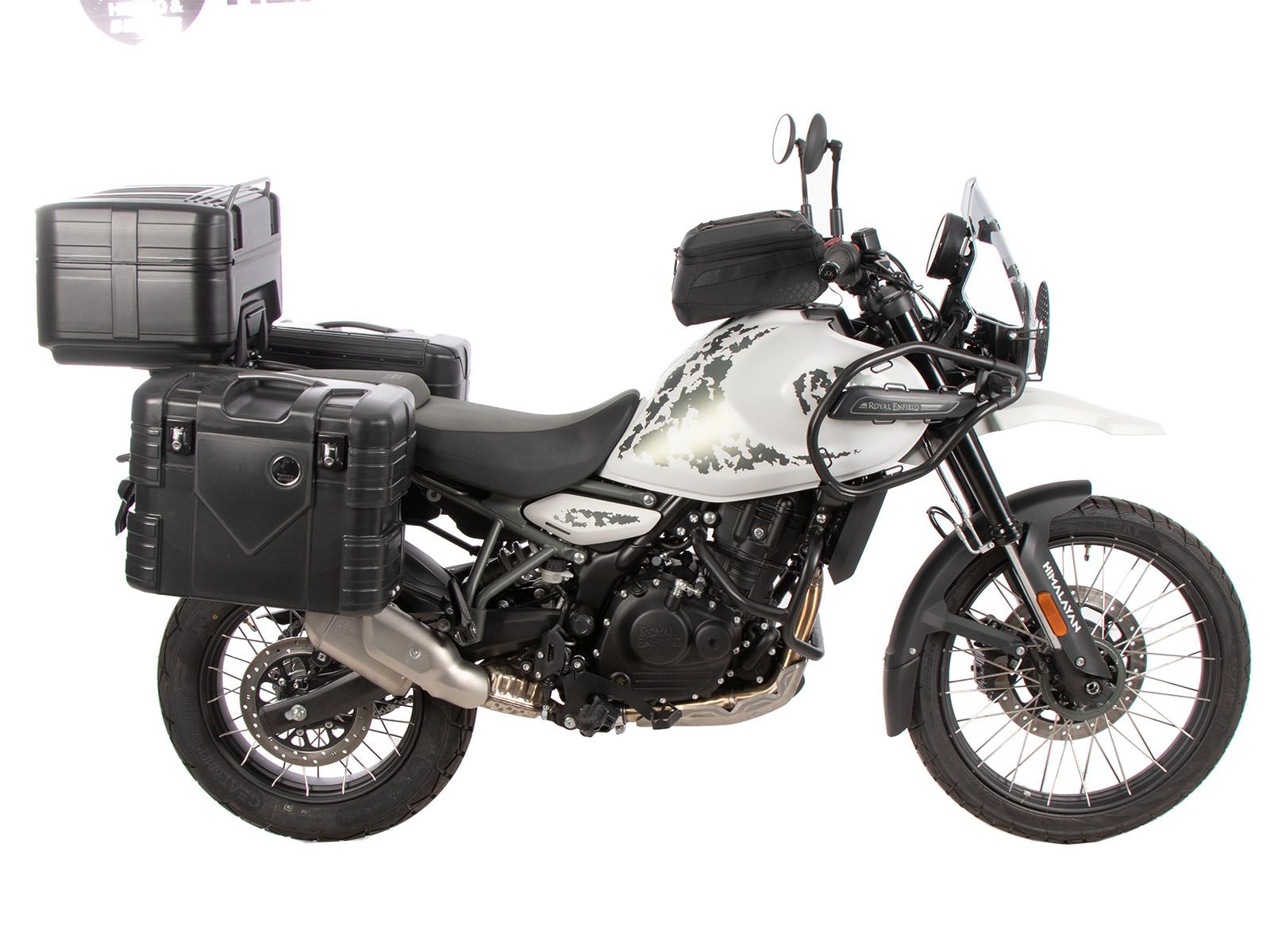 Alurack topkofferdrager zwart op origineel bagagerek voor Royal Enfield Himalayan 450 (24-)
