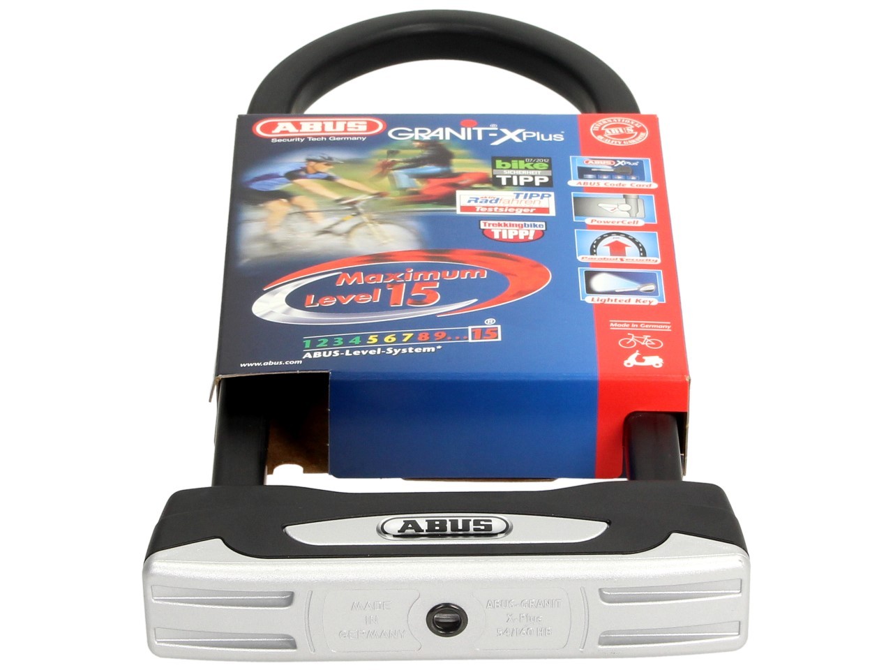 ABUS U-slot 300x108 Granit X-Plus 54 voor motorfiets, scooter & Vespa