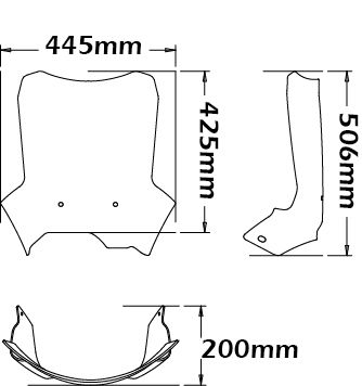 Hoog windscherm ADV type voor BMW F 700 GS (12-18), helder