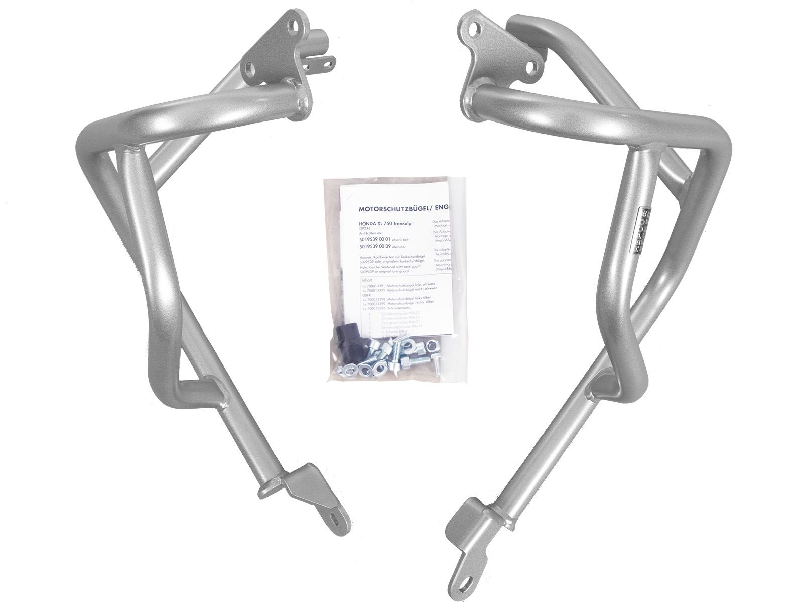 Zilveren motorbeschermbeugel voor Honda XL 750 Transalp (25- ) Hepco & Becker