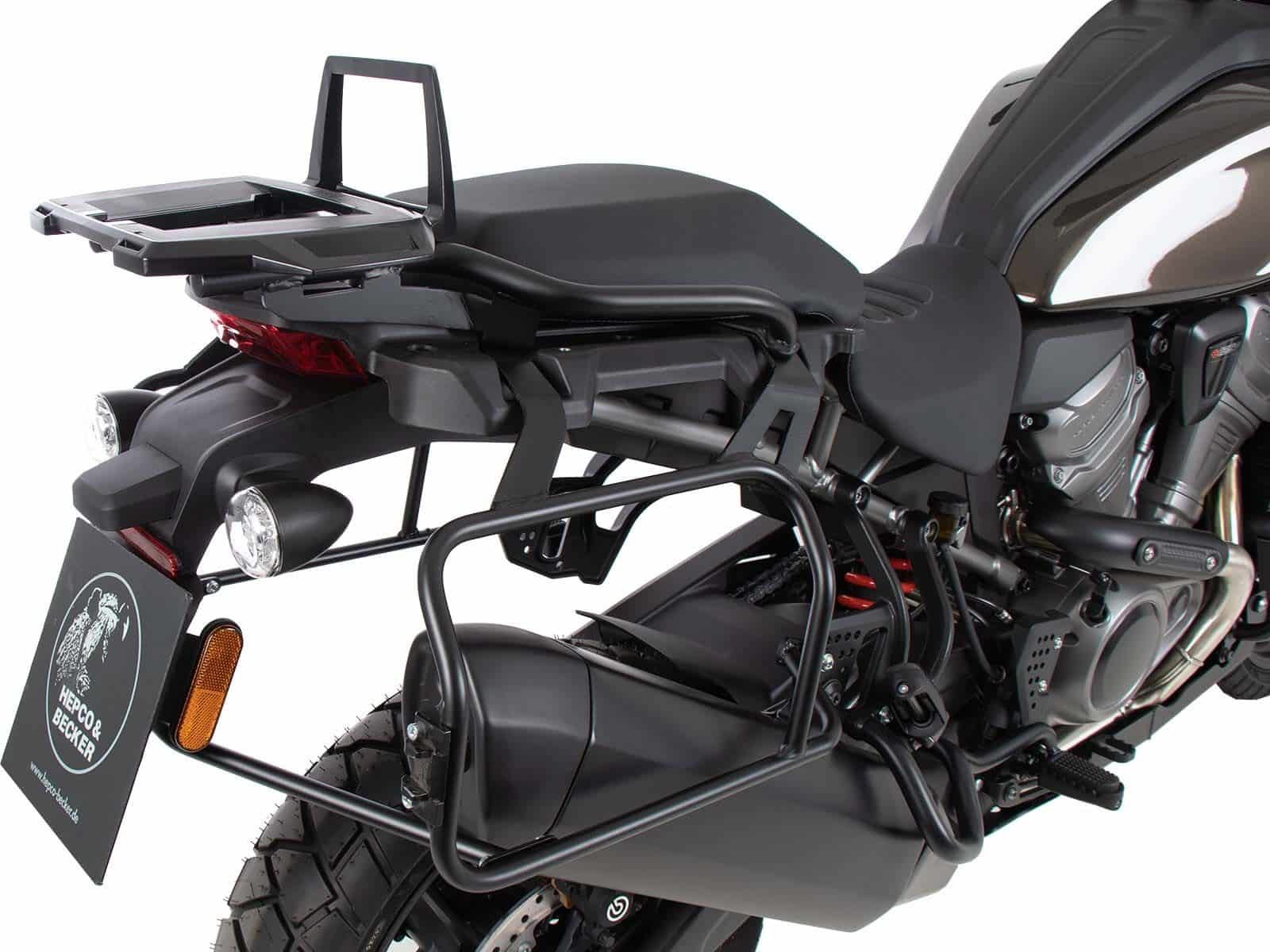 Aluminium topkofferdrager zwart voor Harley Davidson Pan America (21-) Hepco & Becker
