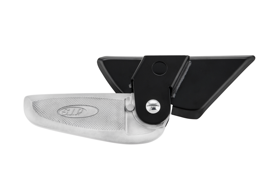 Voetsteunen rechts en links voor Vespa LX /LXV /S 50-150cc, zwart/zilver