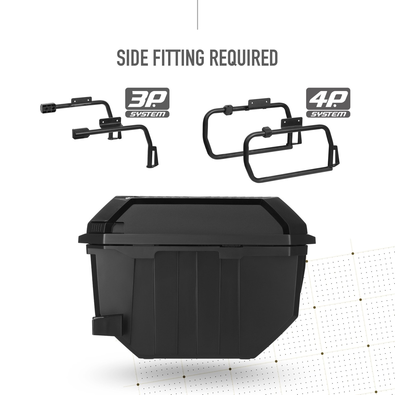 Shad zijkofferset TR27, zwart met aluminium afdekking, 27 l