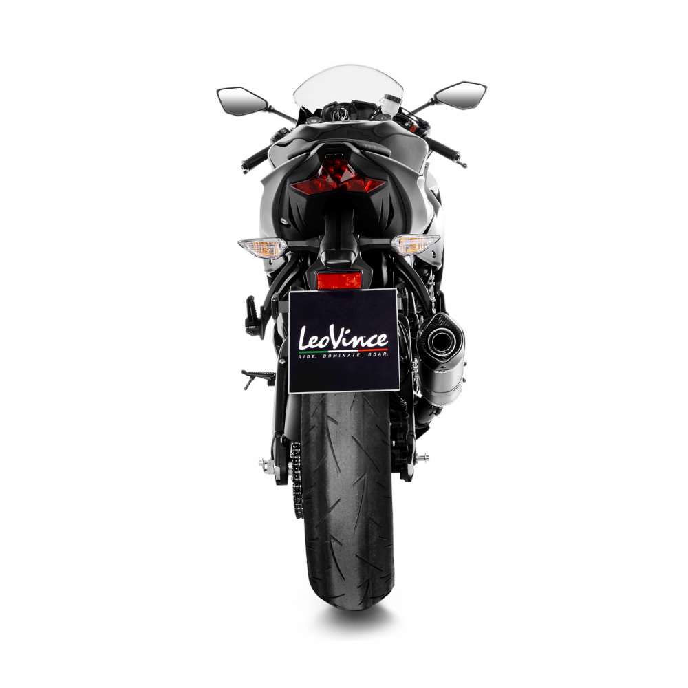 LeoVince uitlaatsysteem LV One Evo voor Kawasaki ZX-6 R 636, roestvrij staal zilver, slip on, E-certificaat