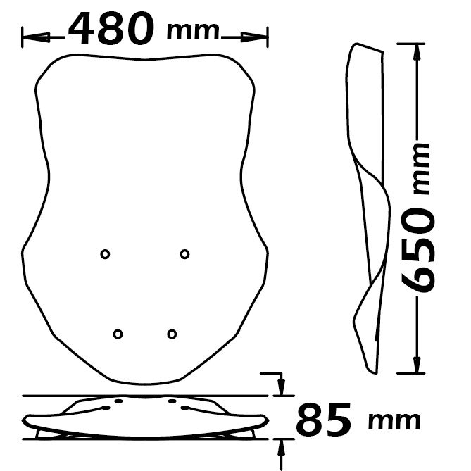 Blank windscherm voor Honda X-ADV (17-20)