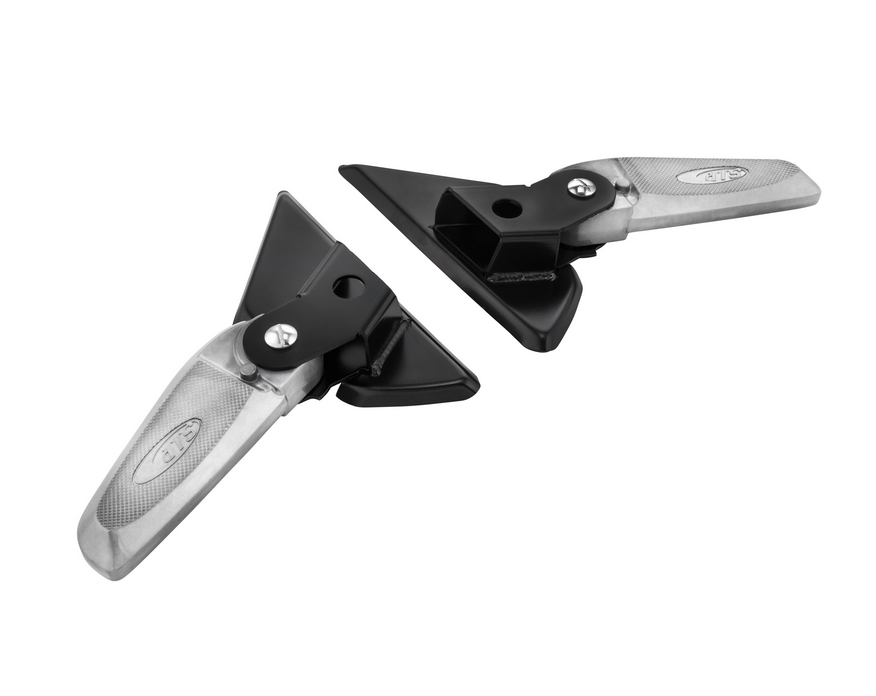 Voetsteunen rechts en links voor Vespa LX /LXV /S 50-150cc, zwart/zilver