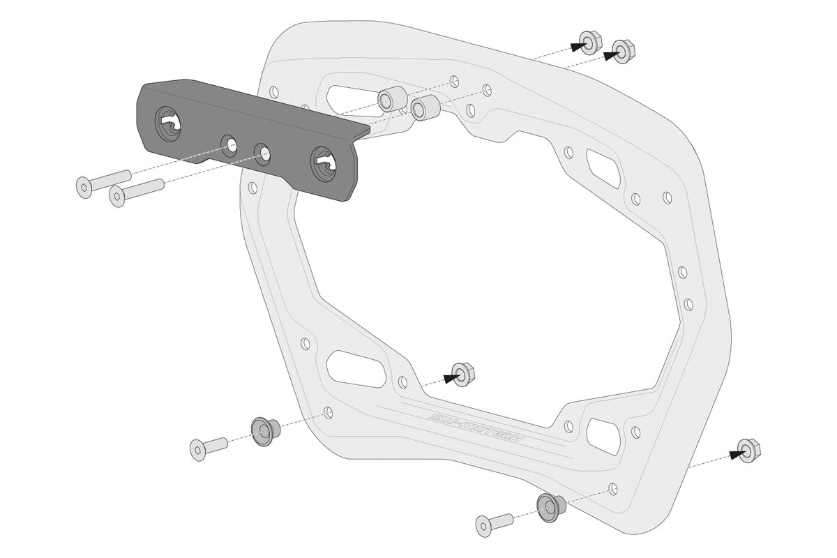 SW-Motech adapterkit voor PRO/EVO zijdrager voor Givi Trekker Dolomiti