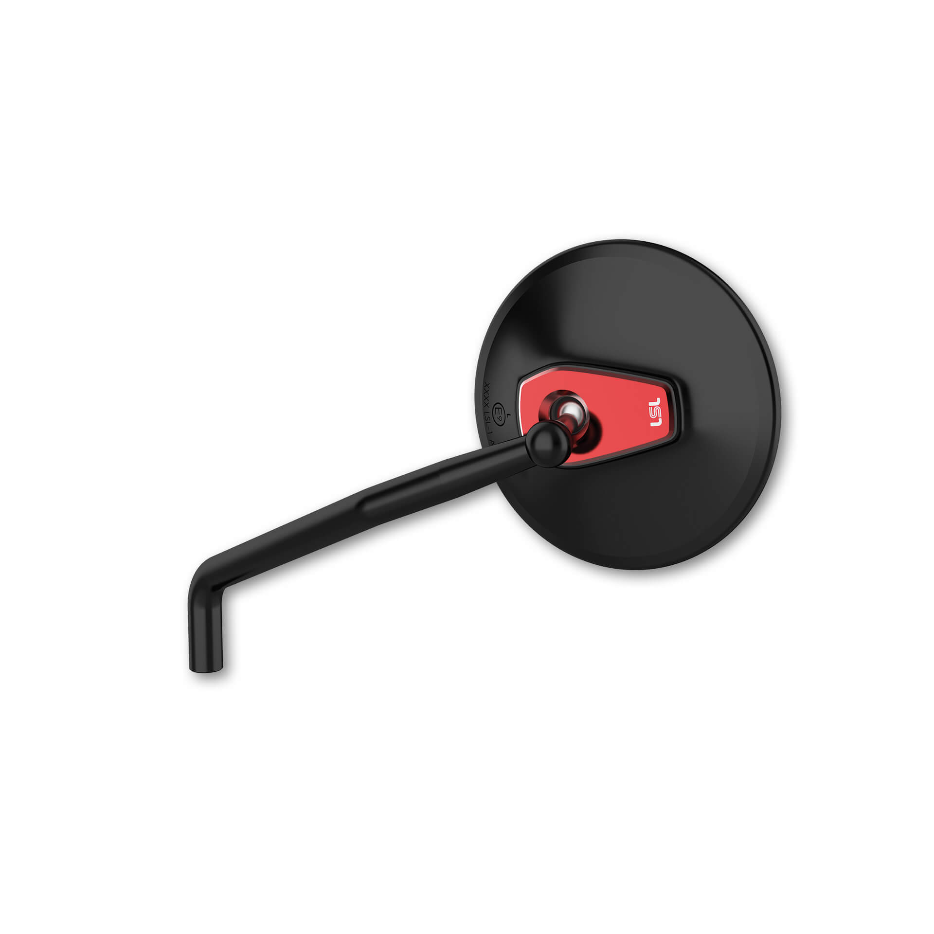 LSL Lenkerspiegel ERGONIA, Durchmesser 95 mm, schwarz-rot, mit Straßenzulassung, ECE, für rechts und