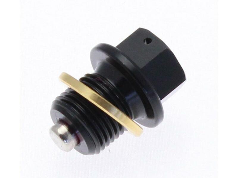 Tecnium magnetische afvoerplug - aluminium zwart M14x1,25x13,5