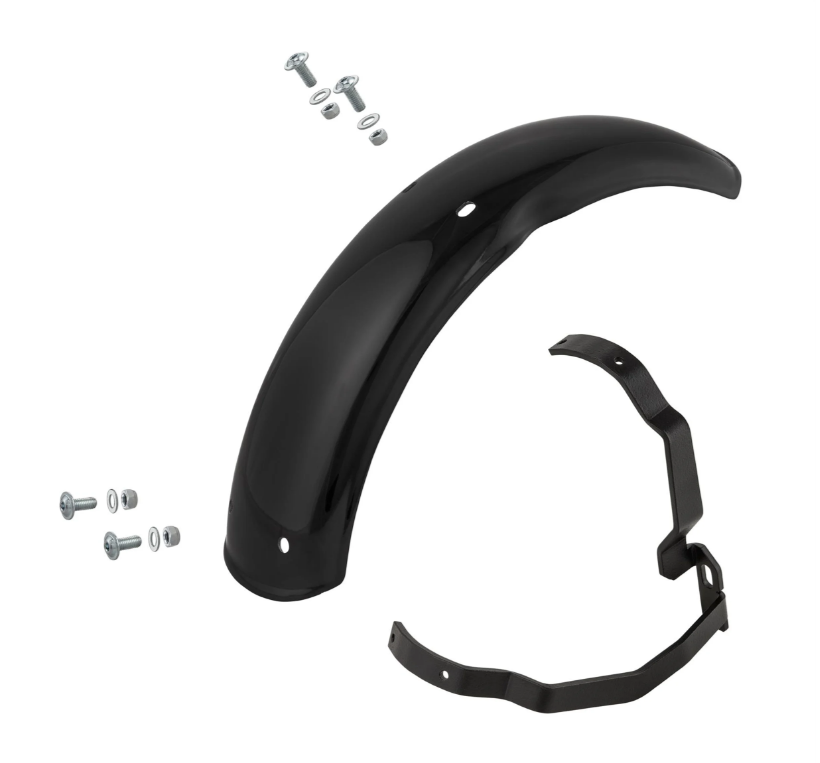 Spatbord 2.0 Garelli EVO II voor Vespa PX 80-200ccm, GFK zwart, beugel zwart