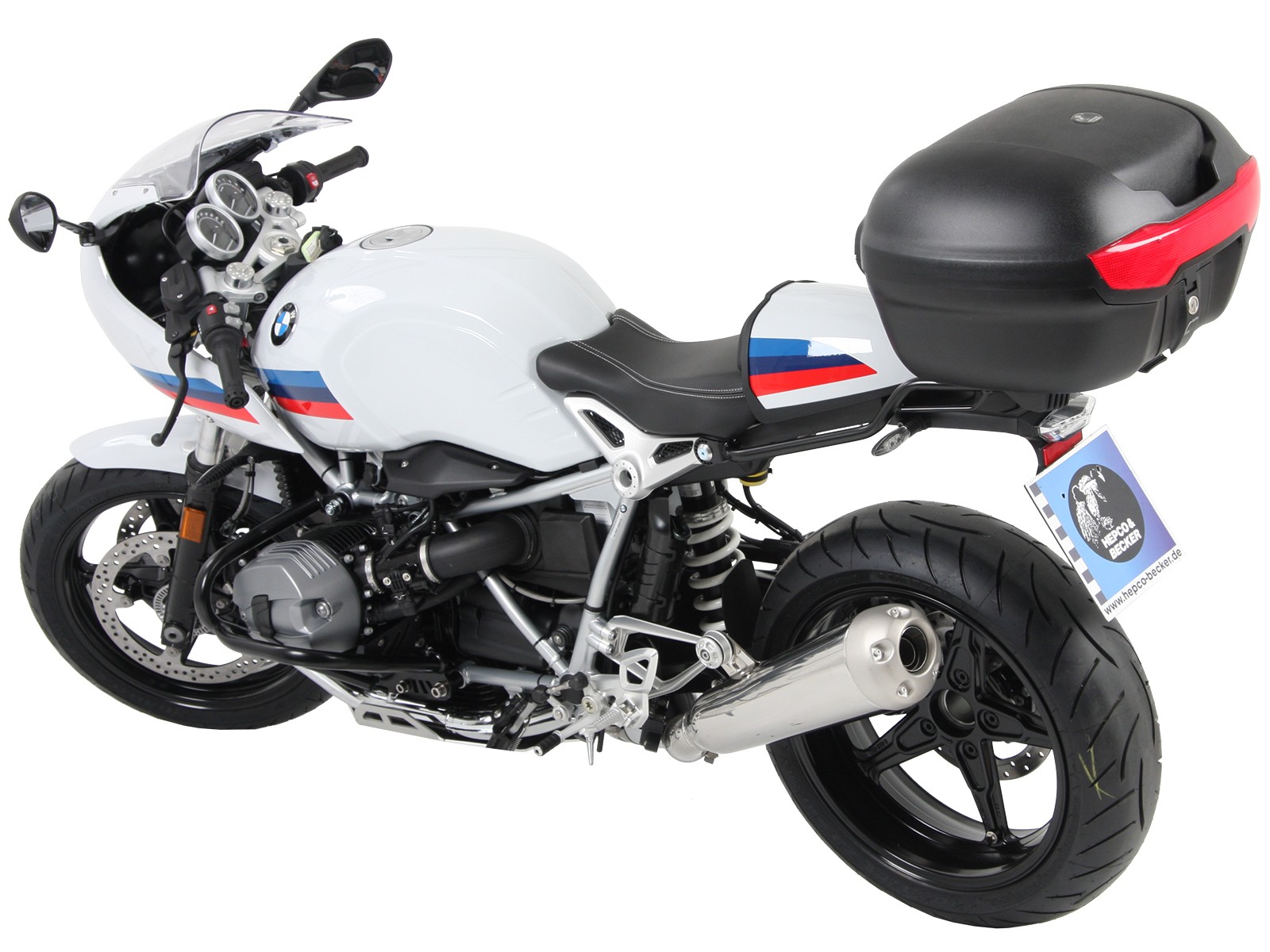 Alurack topkoffer zwart voor BMW R nineT Racer (17-20) Hepco & Becker