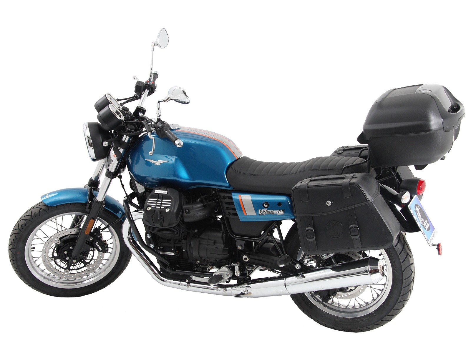 Buisvormig bagagerek Topcaseträger chroom voor V 7 III steen/ speciaal/ Anniversario/ Racer (Bj.17-)