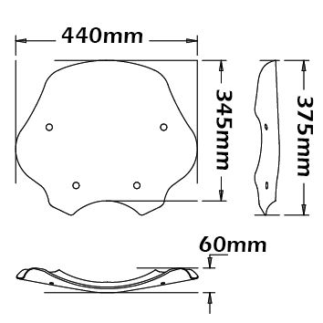 Laag windscherm - hoogte 350 mm voor BMW R 1200 R (06-10)