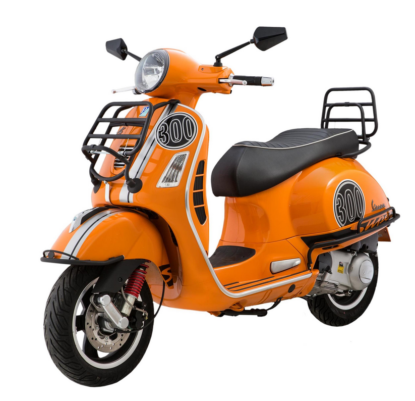 Bagagerek achteraan voor Vespa GTS /GTS Super /GTV /GT 60, 125-300ccm, opvouwbaar, matzwart