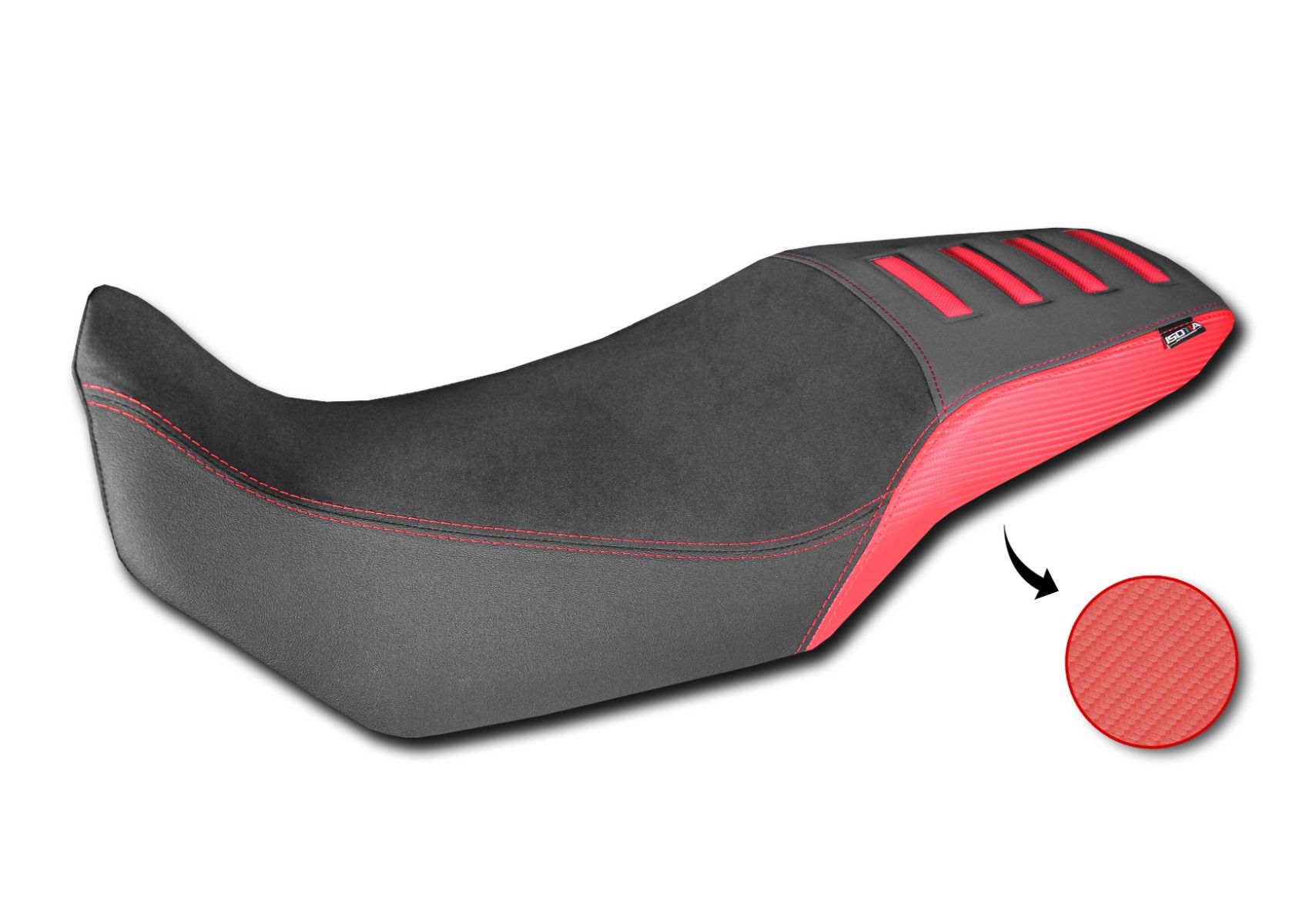 Zittinghoes Comfort van 3D-vezel voor Honda XL 750 Transalp, zwart / rood