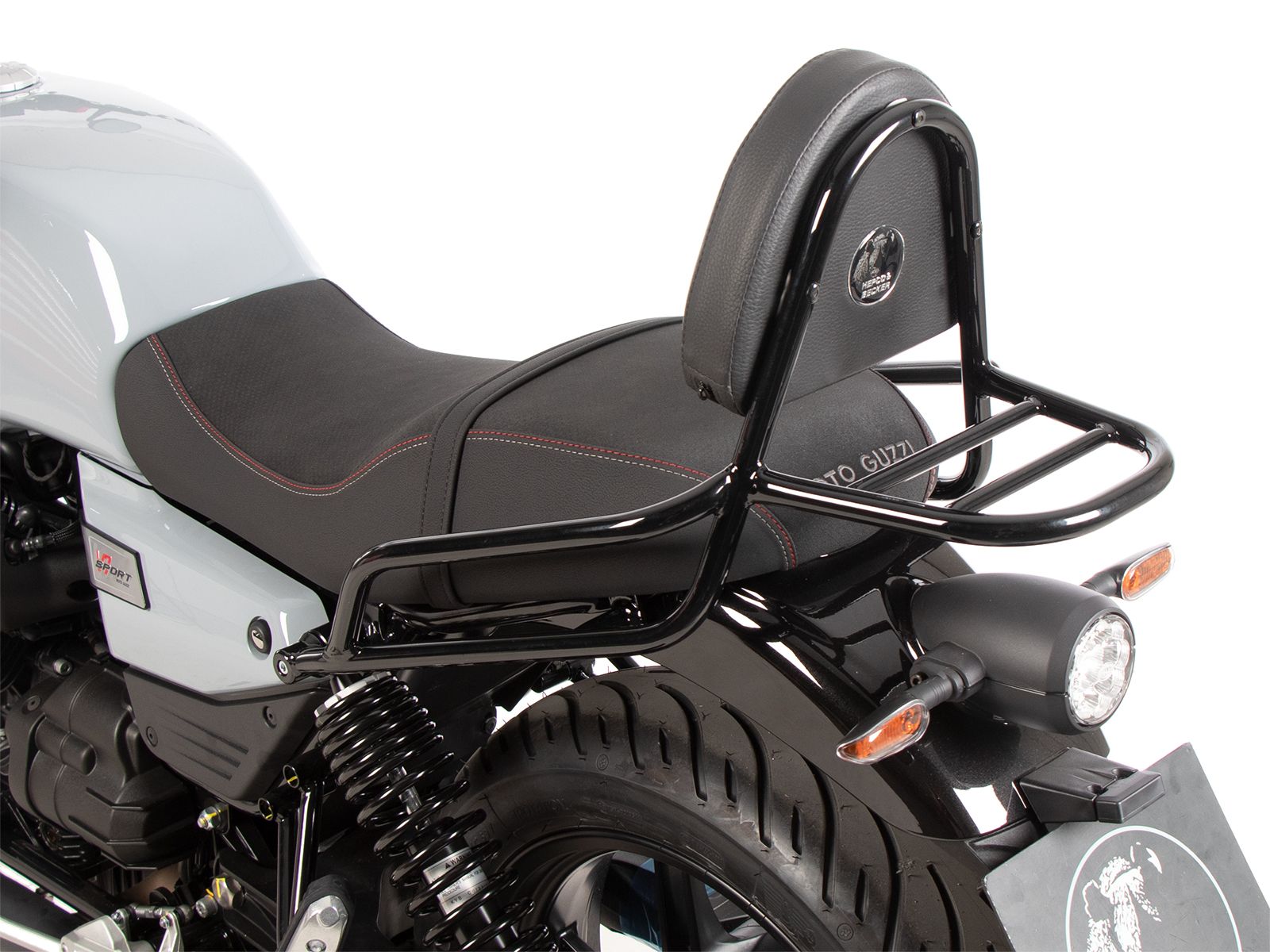 Sissybar met bagagerek zwart voor Moto Guzzi V7 850 Sport (25-) Hepco & Becker