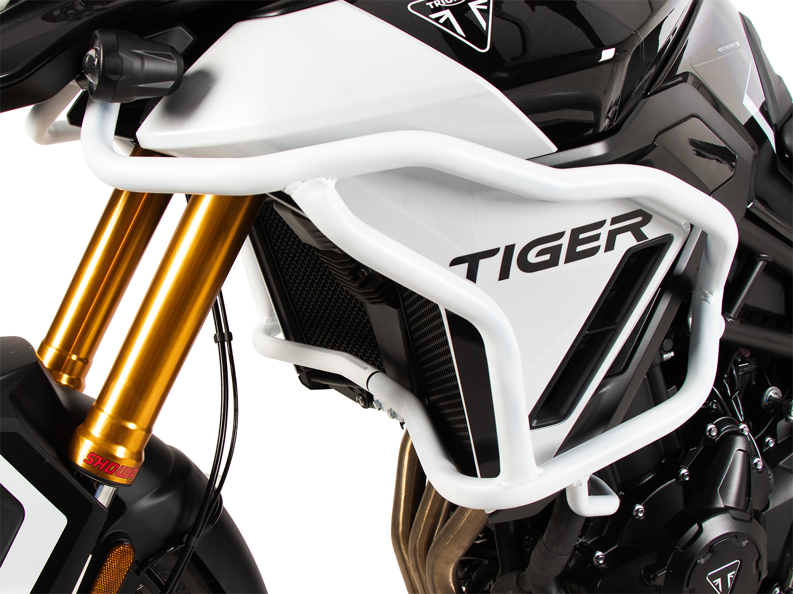Tankbeschermbeugel "Solid" wit voor Triumph Tiger 900 Rally Pro (24-) Hepco & Becker