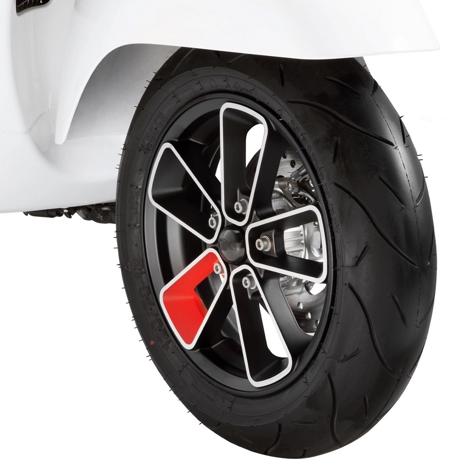 Velg voor/achter 13" voor Vespa GTS/GTS Super/GTV/GT 60/GT/GT L 125-300ccm, zwart mat/rood