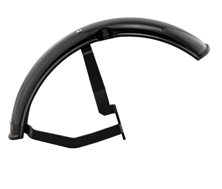 Spatbord 2.0 Garelli voor Vespa PX 80-200ccm, metaal zwart glanzend, beugel zwart