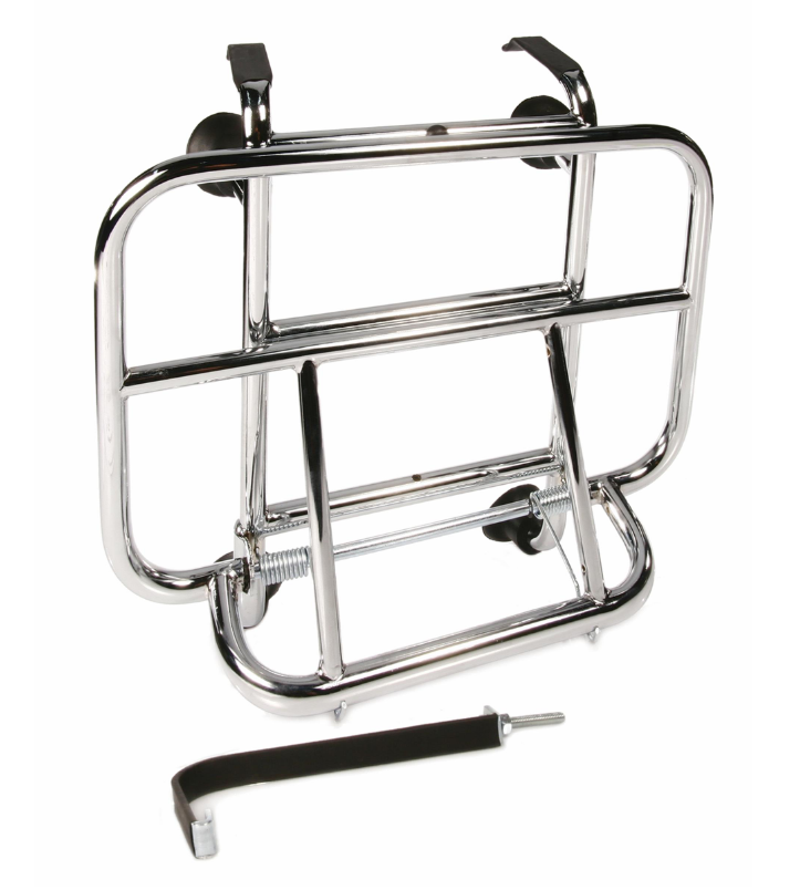 Bagagerek vooraan voor Vespa GTS/GTS Super/GTV/GT 60/GT/GT L 125-300cc, opvouwbaar, chroom