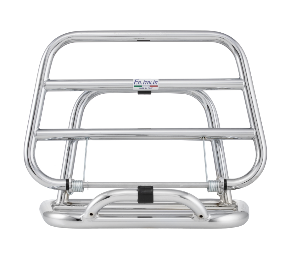 Bagagerek achteraan voor Vespa 946 3V i.e. 125cc, opvouwbaar, chroom