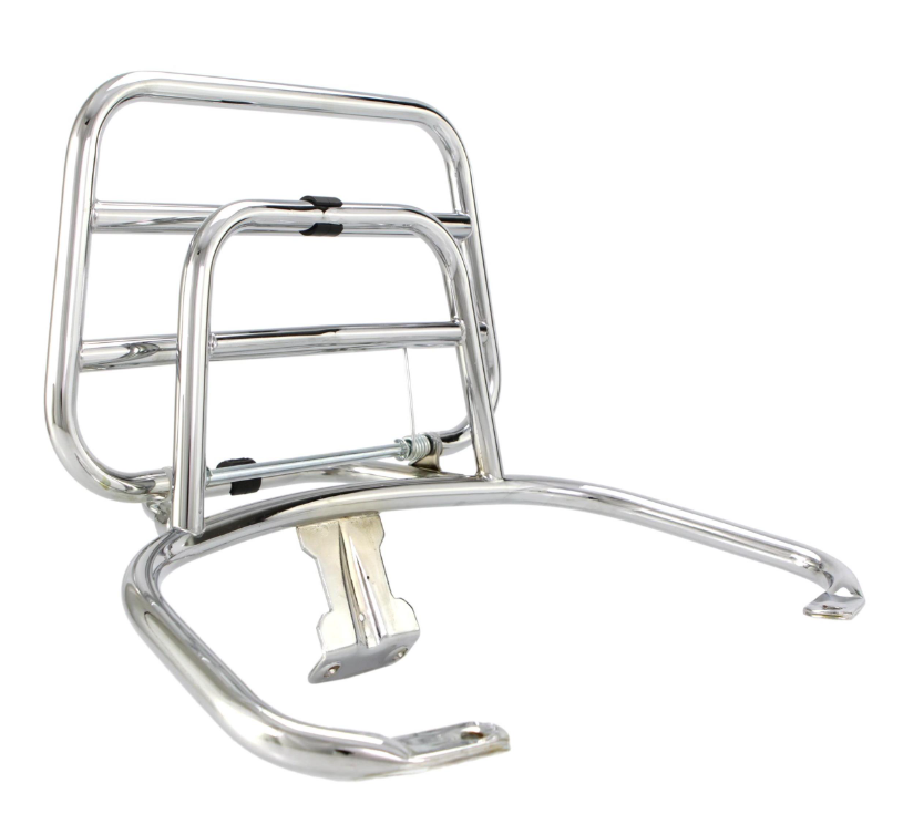 Bagagerek achteraan voor Vespa LX /LXV /S 50-150cc, opvouwbaar, chroom