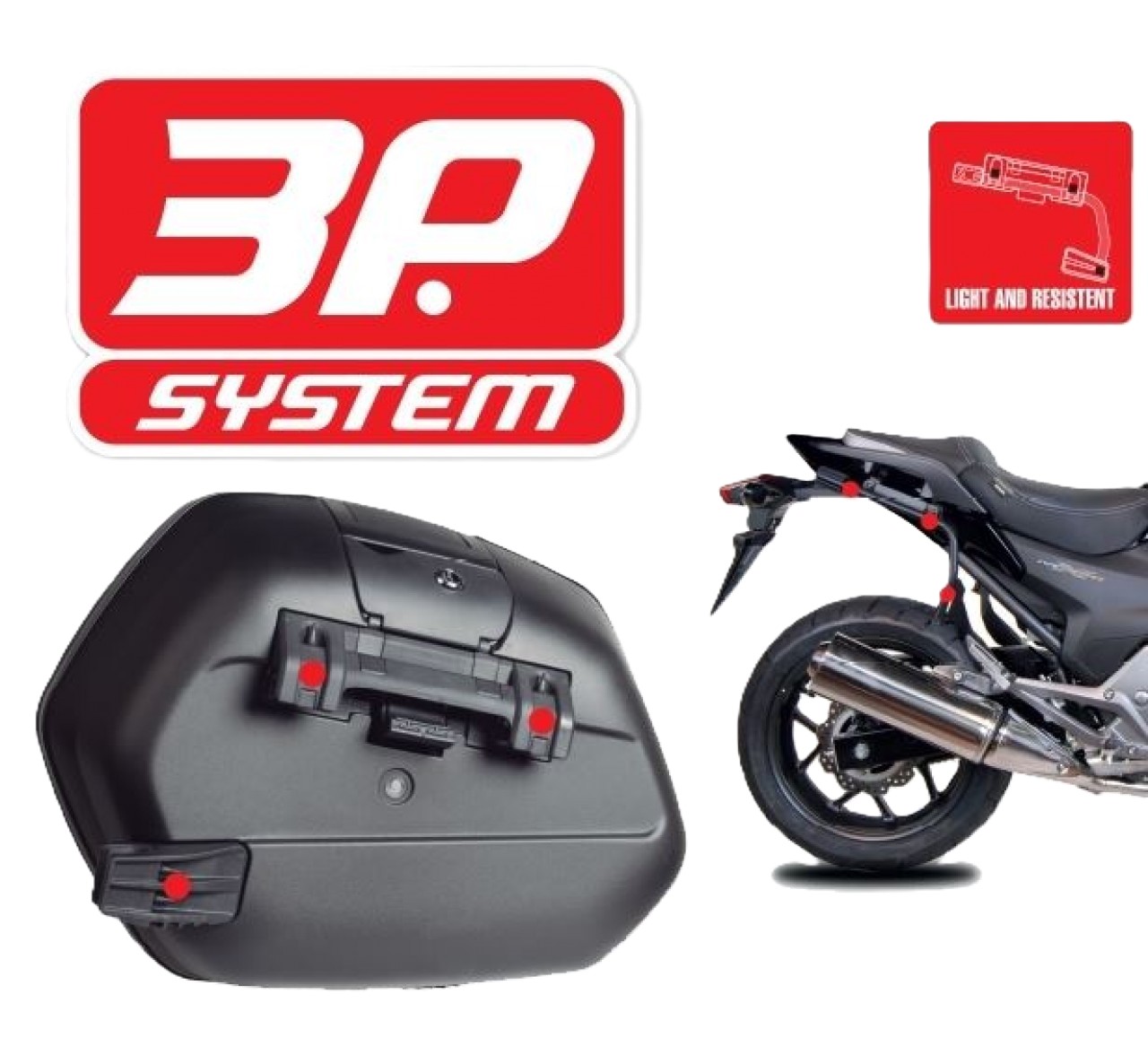 Shad zijkofferhouders 3P-systeem, zwart gelakt, voor BMW G 310 R / GS (17-25)