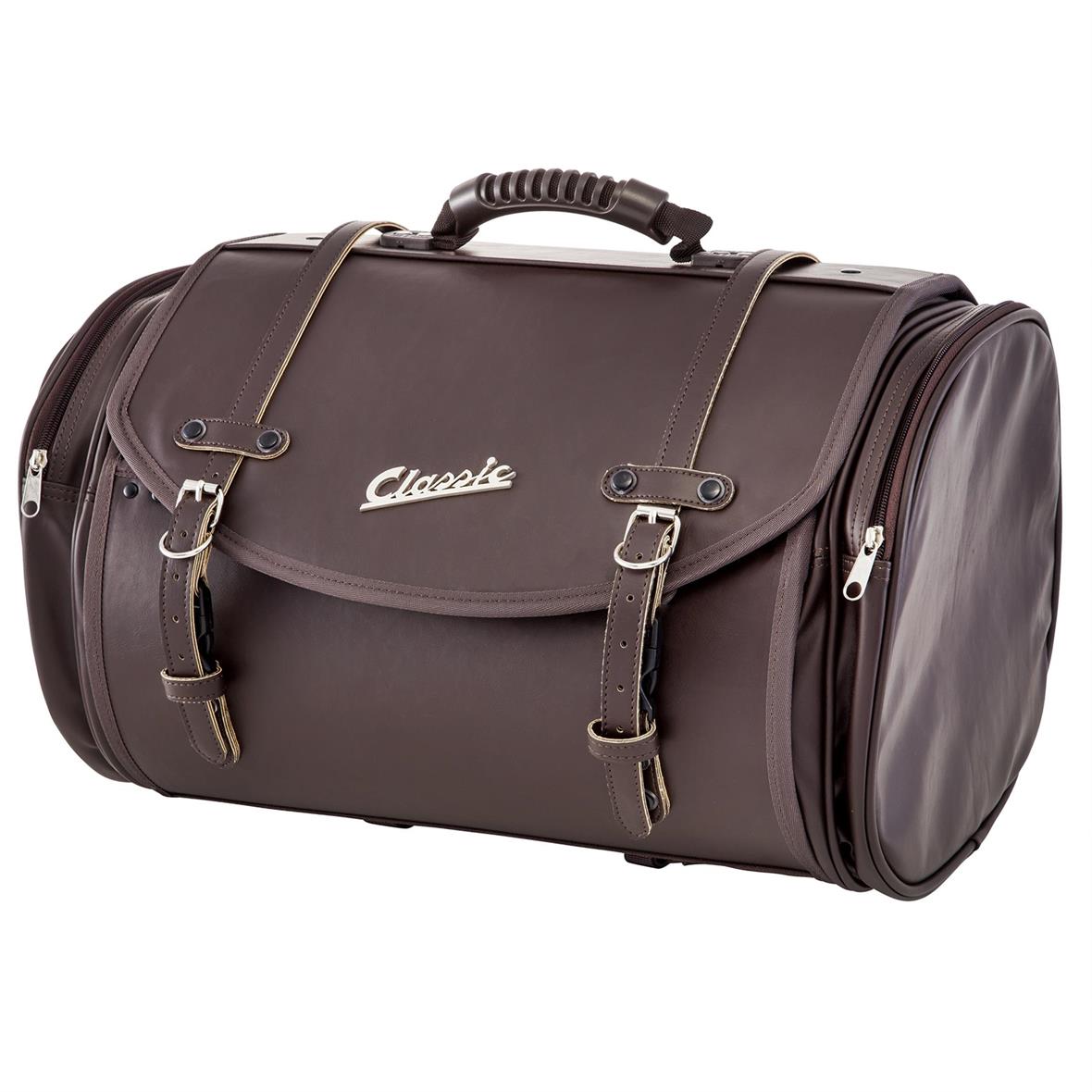Classic" grote tas voor bagagedrager voor Vespa - donkerbruin, kunstleer