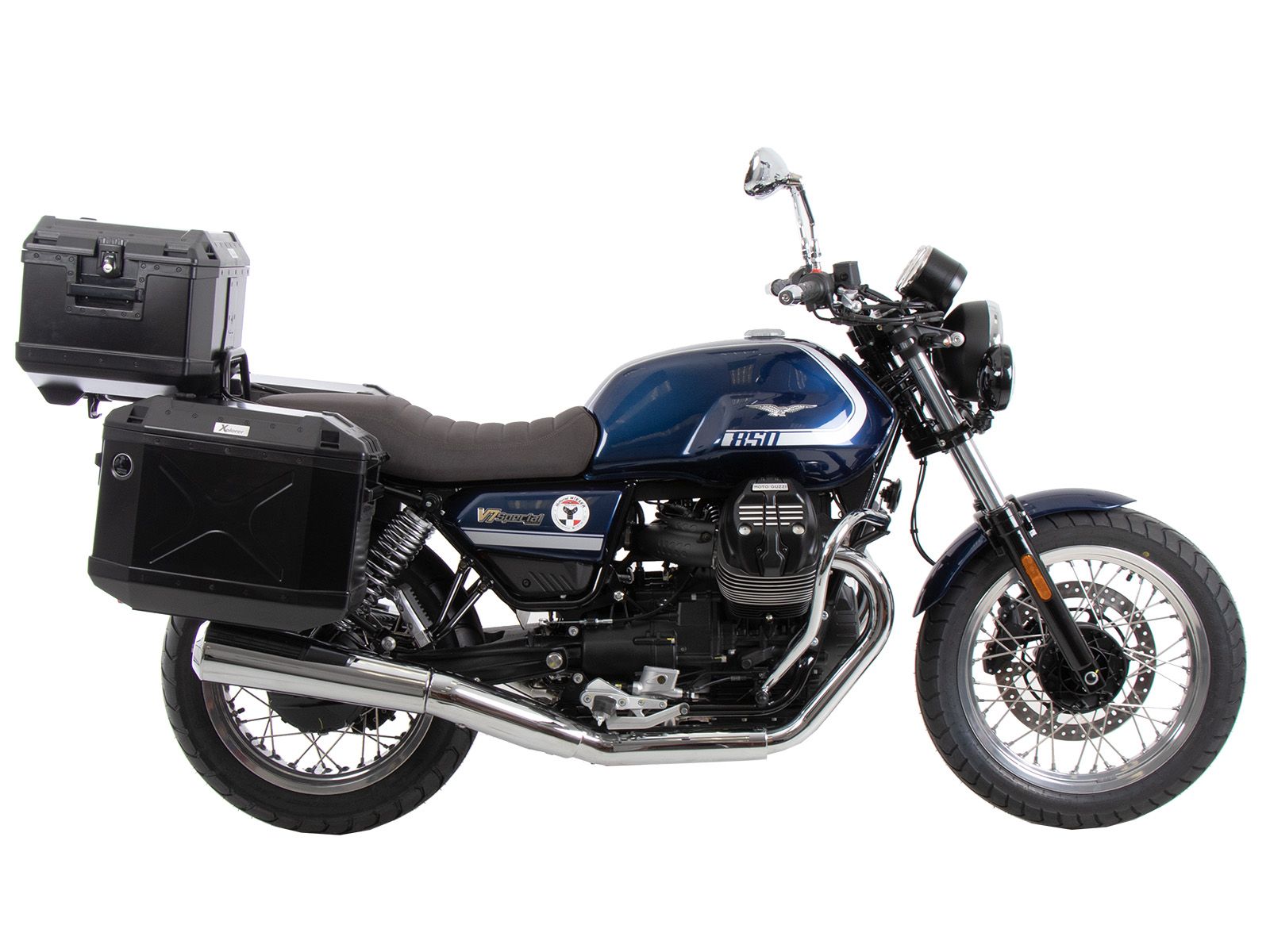 Buisvormige bagagedrager topkoffer chroom voor Moto Guzzi V7 850 Special/Stone/Centenario (21-24)