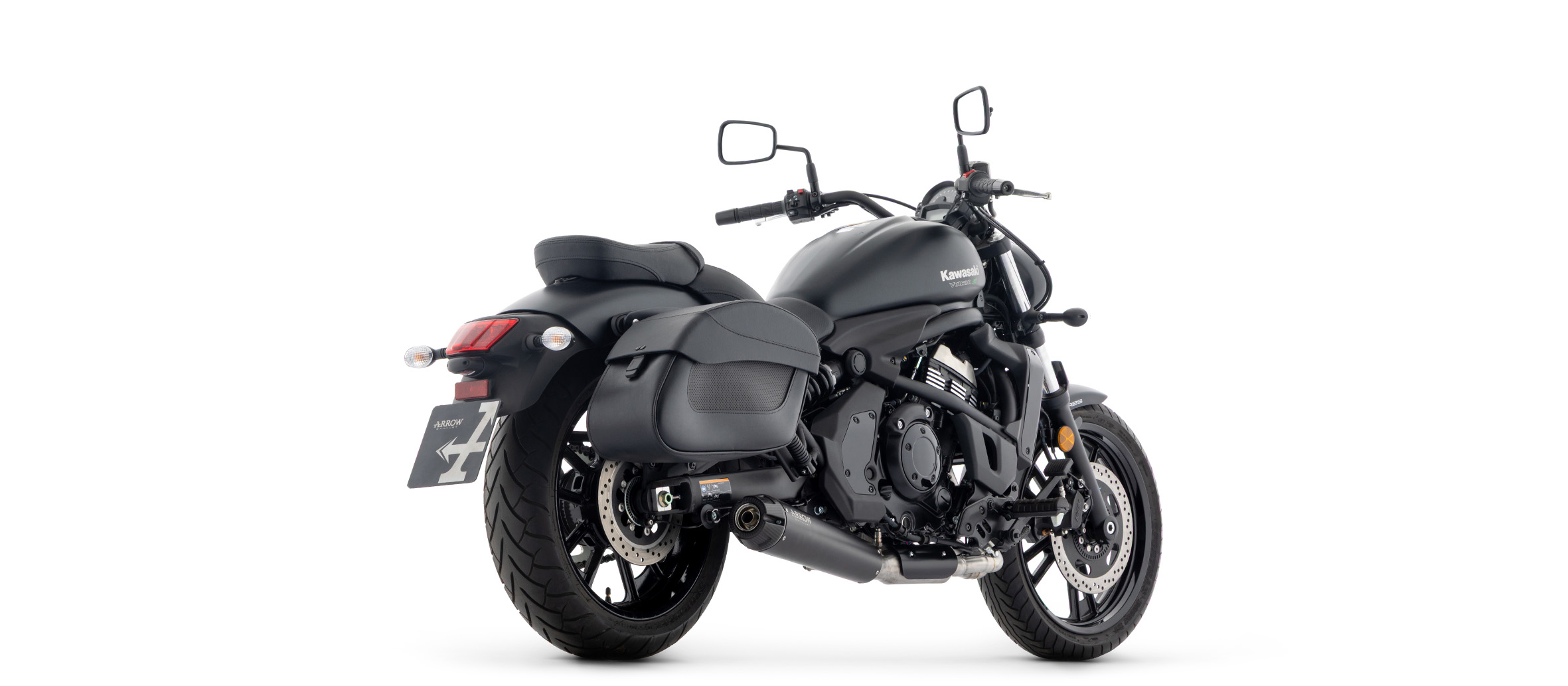 ARROW Auspuff Komplettanlage DARK REBEL mit Aluminium-Endkappe für Kawasaki Vulcan S 650 2025-
