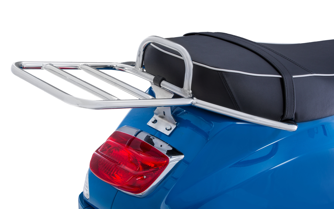 Bagagerek achteraan voor Vespa LX/LXV/S 50-150cc, chroom