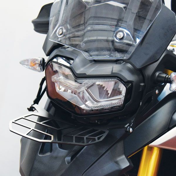 Koplampbeschermrooster voor BMW F 850 GS (18-22), roestvrij staal, zwart