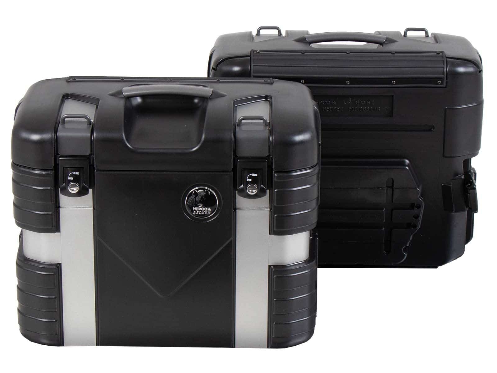 Gobi zijkofferset Black Edition incl. bagagehaak Hepco & Becker