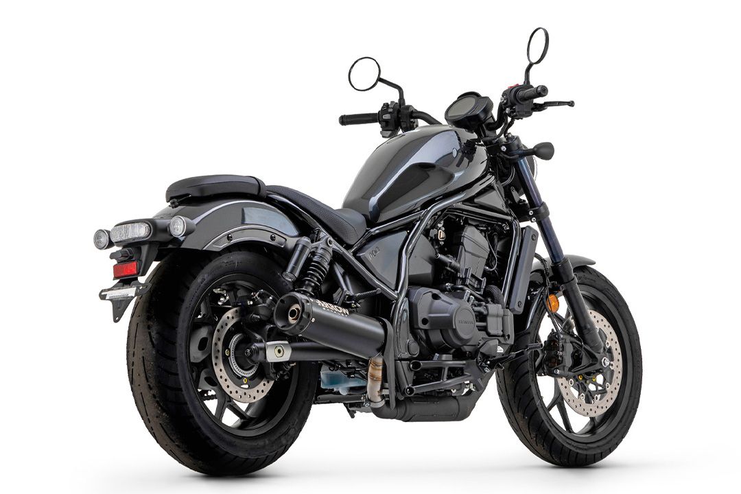 ARROW Uitlaat REBEL DARK Slip-On met zwarte aluminium eindkap voor Honda CMX 1100 Rebel /DCT (21-25)