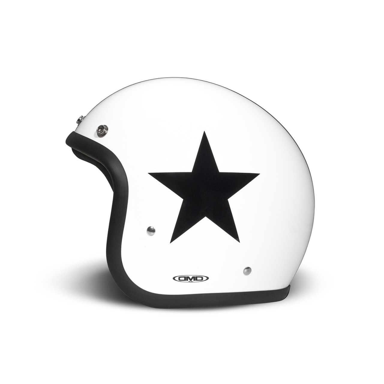 DMD jethelm Retro, wit, mat, Star White, glasvezel, ECE 22.06