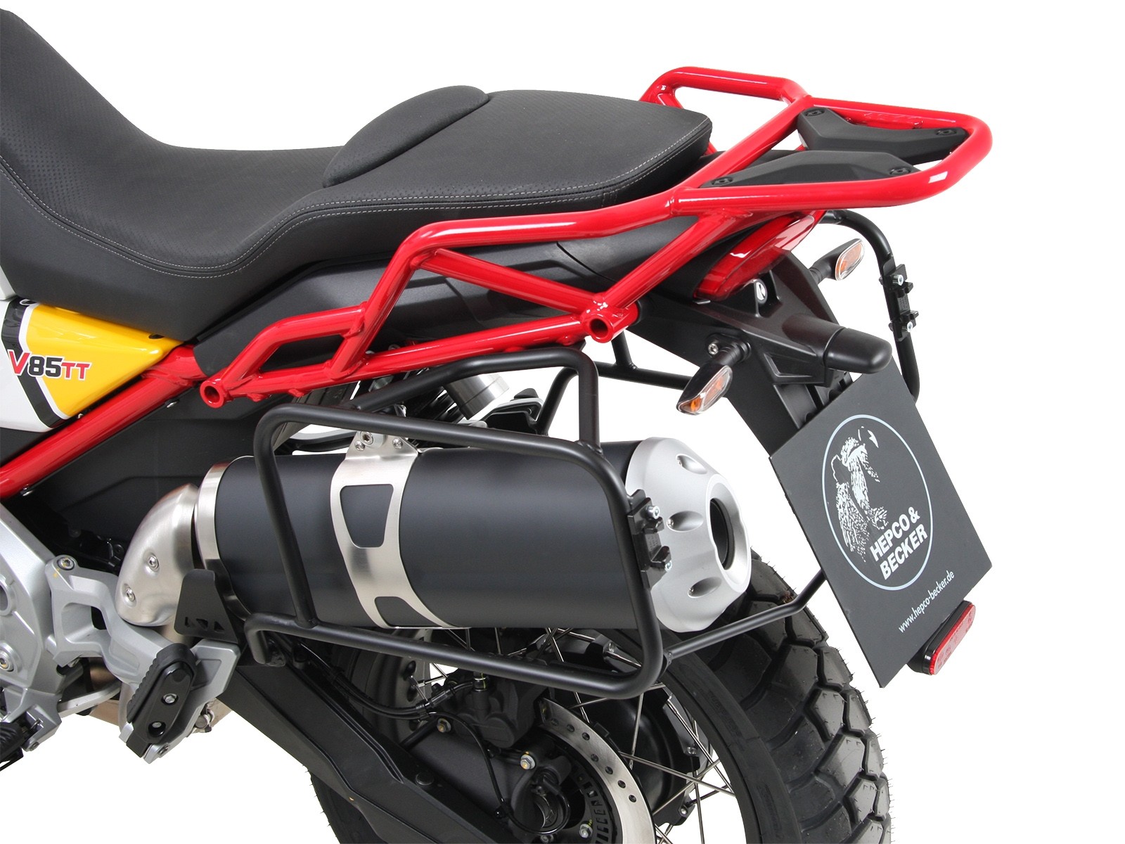 Kofferdrager vast zwart voor V85 TT (Bj.19-) Hepco & Becker