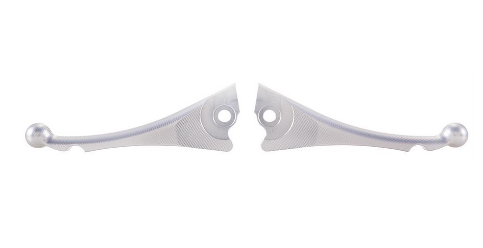 Sport remhendelset ZELIONI Shorty 3D voor Vespa, rechts en links, zilver geanodiseerd